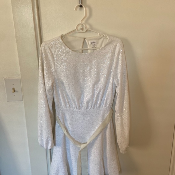 Jay Godfrey White Sequin Skater Dress - Picture 2 of 3